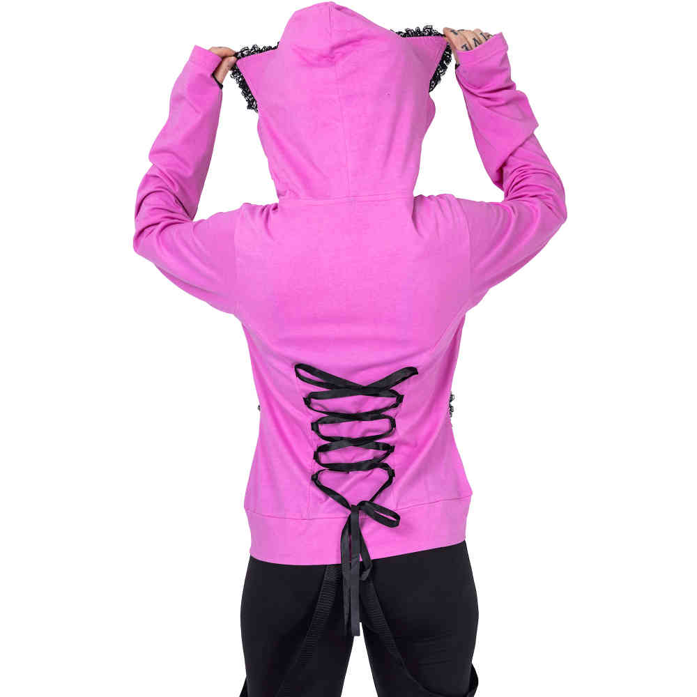 Bye Bye Kitty - BBK FRILL Zip hoodie - Pink